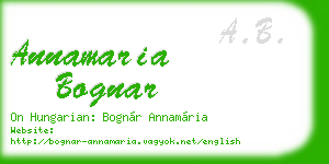 annamaria bognar business card